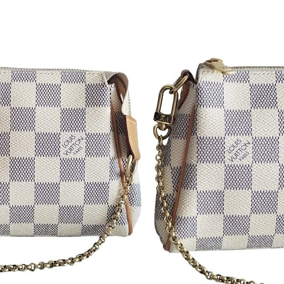 Authentic Louis Vuitton Eva Damier Azur Wristlet Handbag - Picture 2 of 14